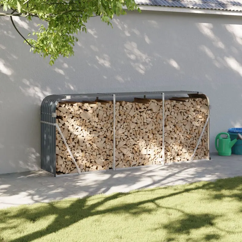 suport de busteni, antracit, 234x45x100 cm, otel galvanizat