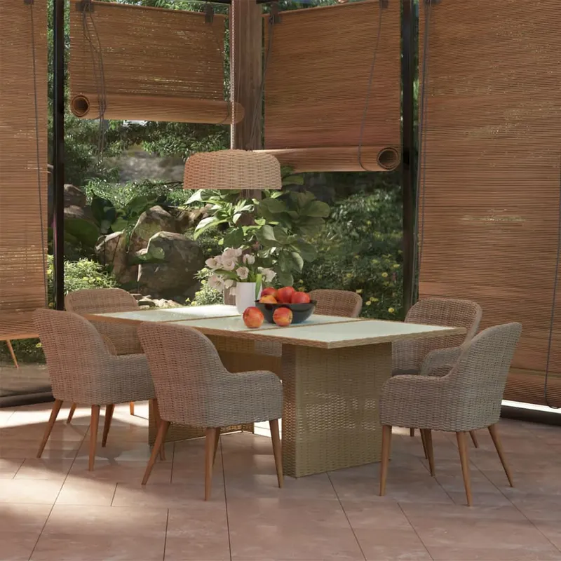 set mobilier de gradina, 7 piese, poliratan