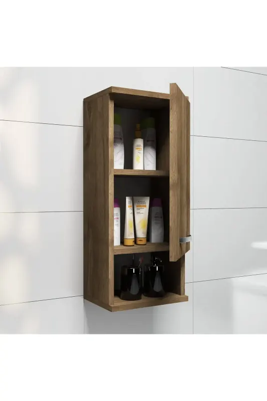 Dulap pentru baie, Mis , nuc, 71 x 30 x 22 cm, PAL 18 mm