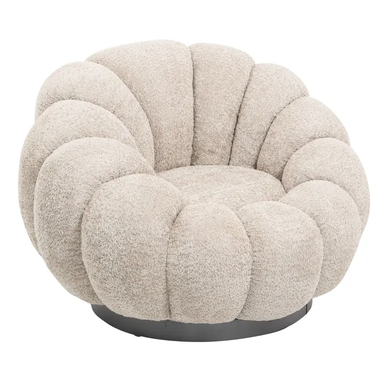 Fotoliu NIRO SWIVEL BOUCLE - Beige