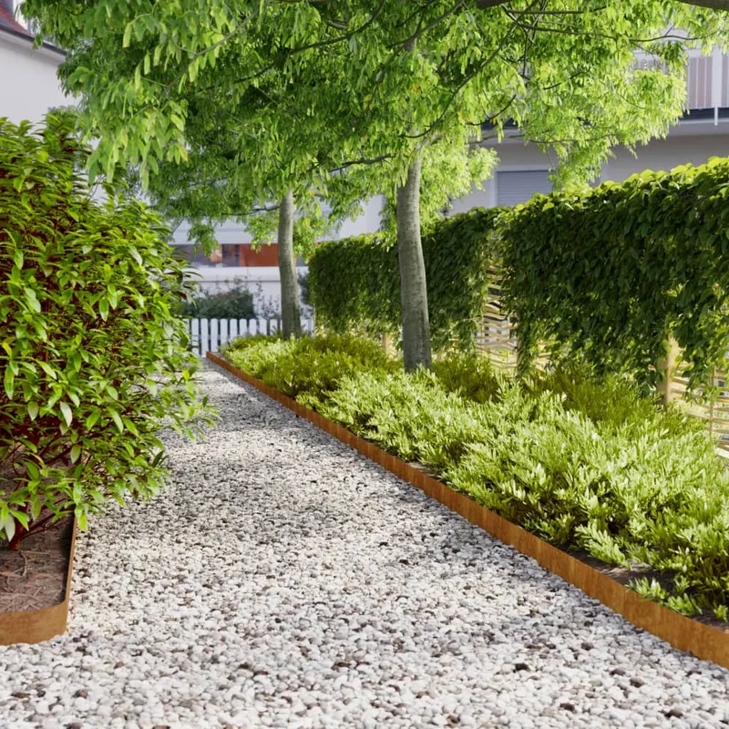 borduri de gazon 10 buc. 10x103 cm otel corten flexibil