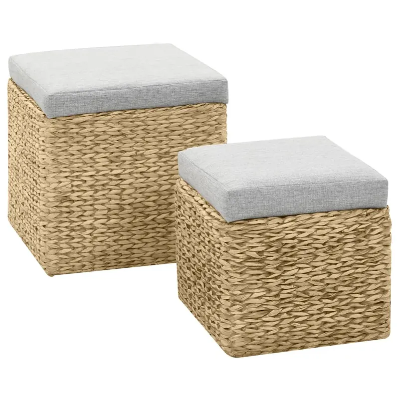 set taburete 2 buc., iarba de mare, gri