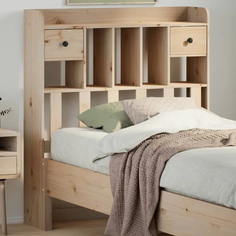 tablie de pat cu depozitare, 75 cm, lemn masiv de pin