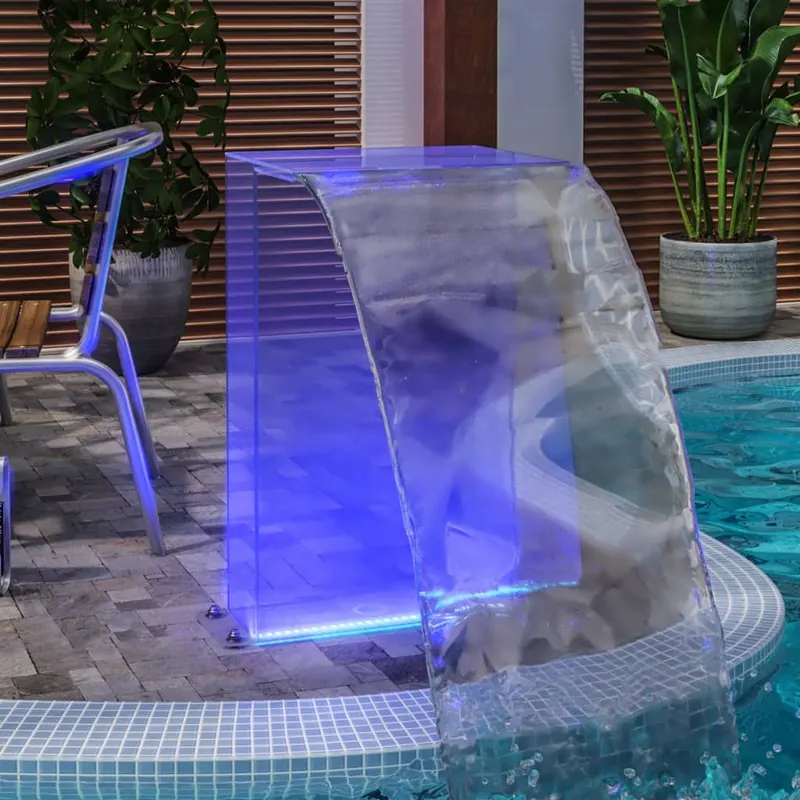 fantana de piscina cu led-uri rgb, acril, 51 cm