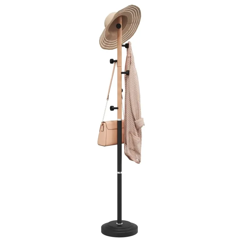 cuier de haine, negru, 177 cm, fier vopsit electrostatic