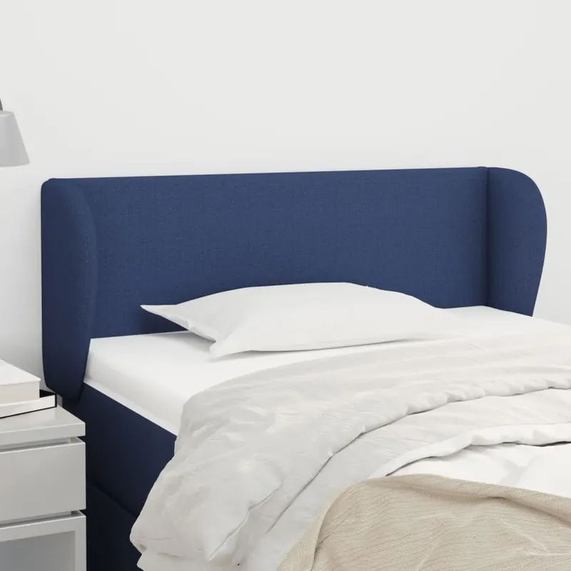 tablie de pat cu aripioare, albastru, 83x23x78/88 cm textil
