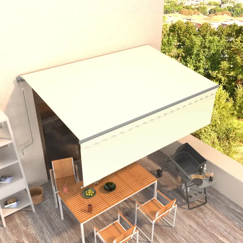 copertina retractabila automat, cu stor, crem, 4x3 m
