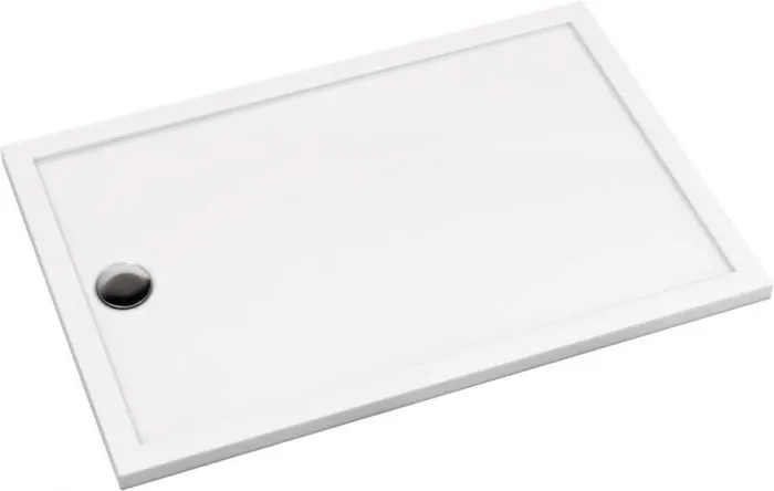 Cadita de dus dreptunghiulara, din acril, alba, 100x80x4.5 cm, Deante Prizma