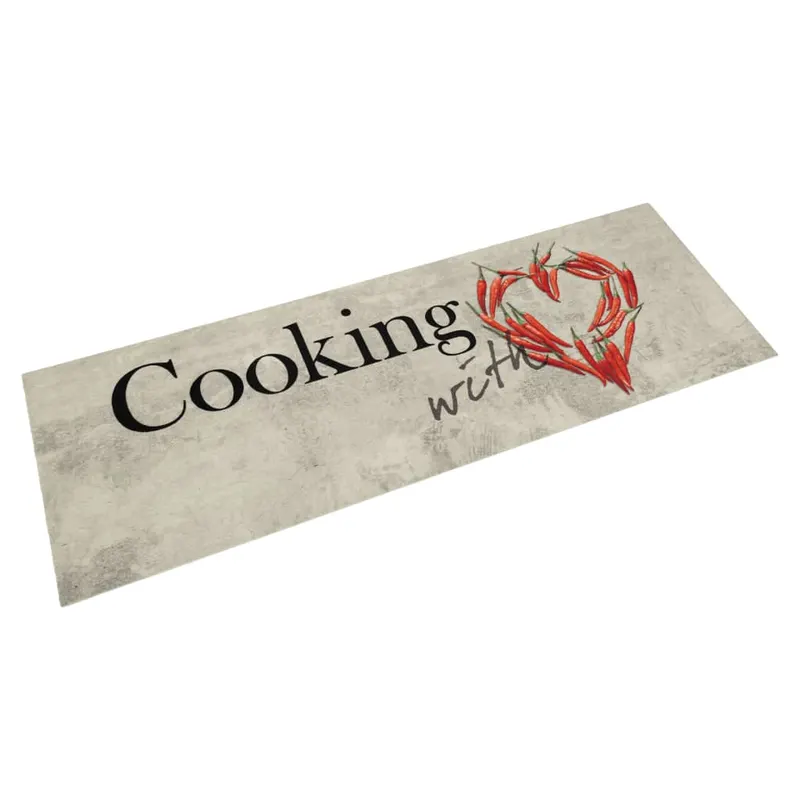 covor bucatarie lavabil, text cooking/ardei, 45x150 cm, catifea