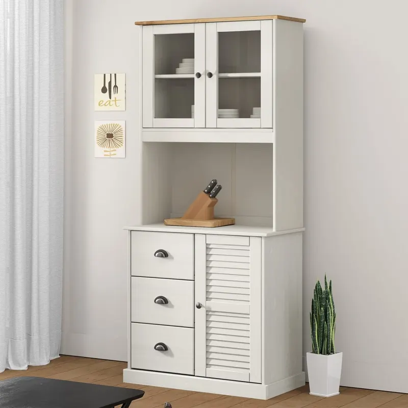 dulap superior comoda „vigo”, alb, 78x30x100 cm, lemn masiv pin