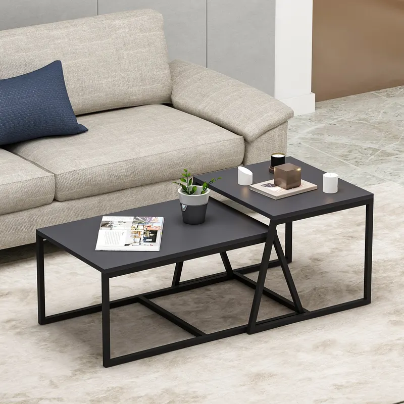 Masa de cafea Minimal Inarch, antracit - alb, 75x50x38 cm - Antracit