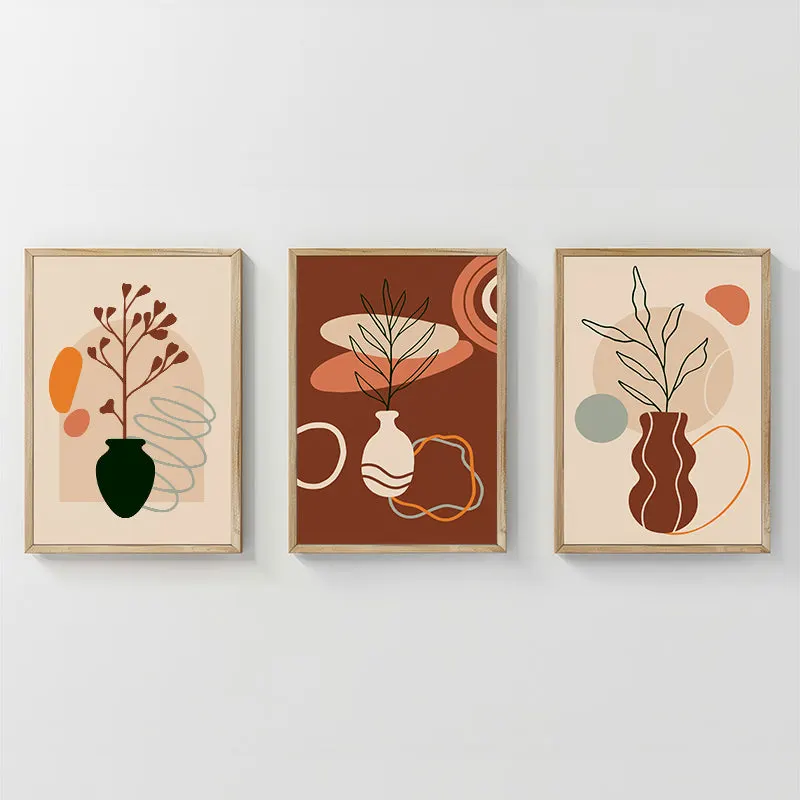 Tablou Triptic, Nyra, Cadru din Lemn, Multicolor, 33x48 cm - Multicolor