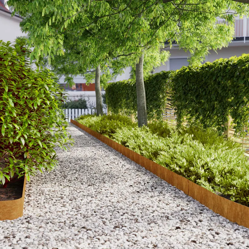 borduri de gazon 50 buc. 15x103 cm otel corten flexibil