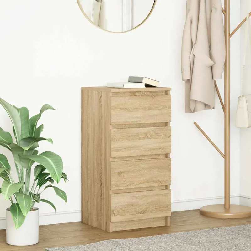 bufeta stejar sonoma 37,5x35x76 cm lemn prelucrat