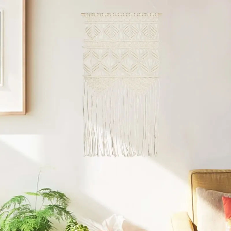 cuier de perete macrame, 40x80, bumbac