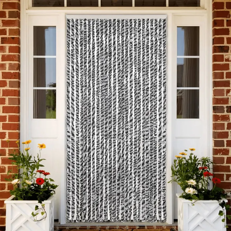 perdele pentru insecte, gri si alb-negru, 100x230 cm, chenille
