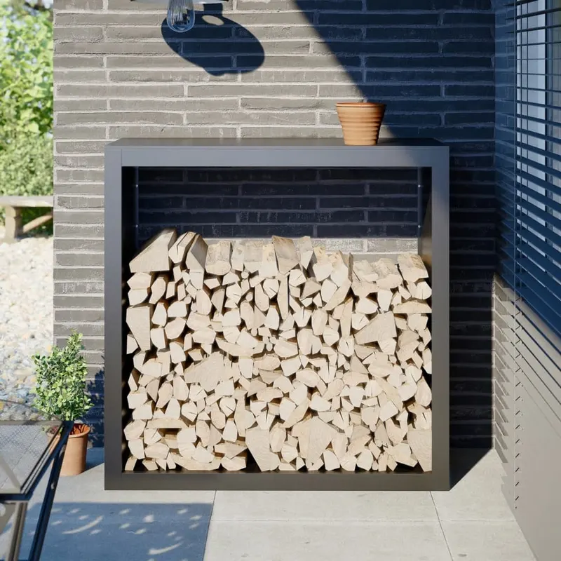 rastel pentru lemne de foc, antracit, 100x40x100 cm, otel