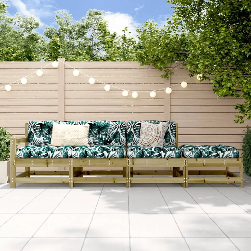set mobilier relaxare de gradina, 4 piese, lemn de pin tratat