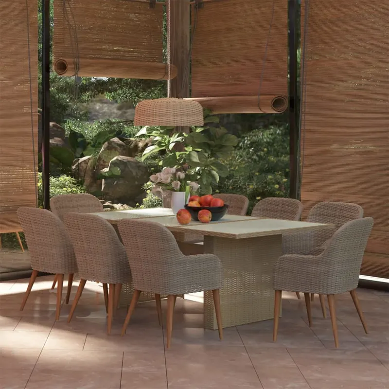 set mobilier de gradina, 9 piese, poliratan