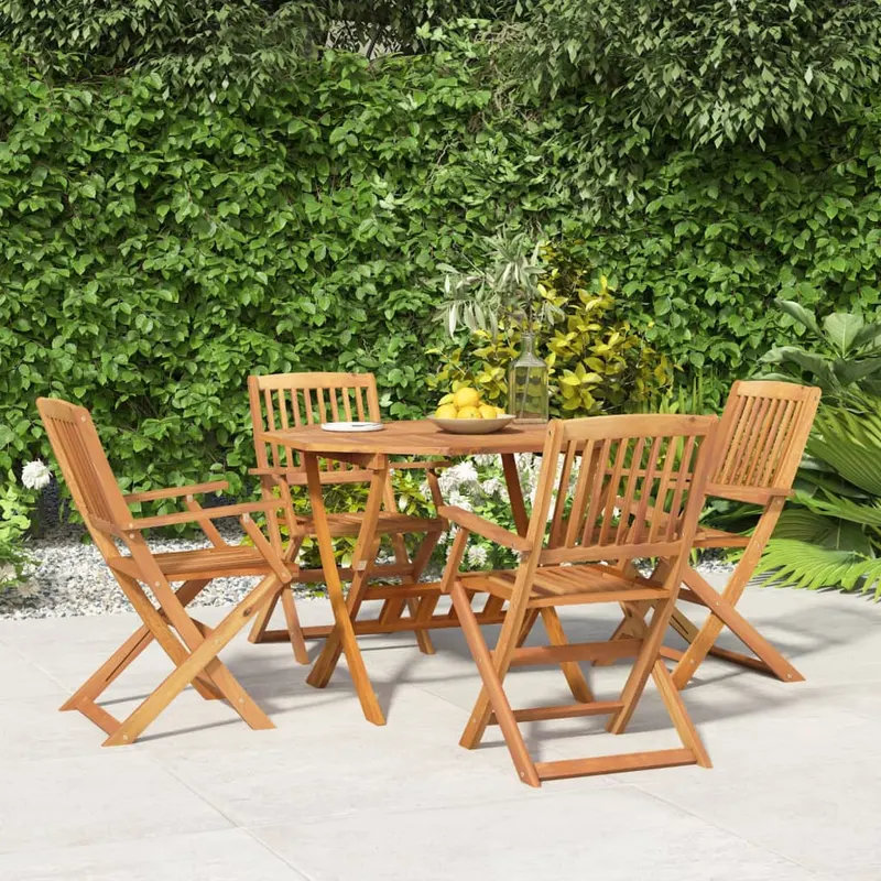set mobilier de gradina, 5 piese, lemn masiv de acacia