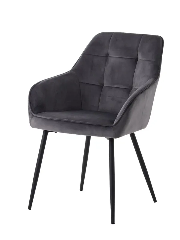 Scaun NOLAN SQUARE VELVET - Gri inchis