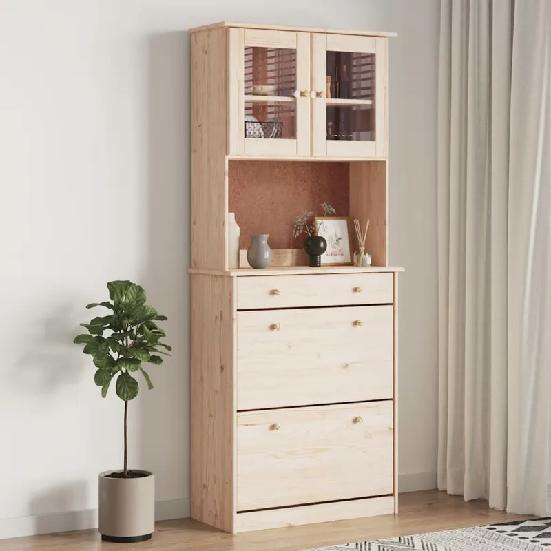Dulap inalt alta, 77x35x188 cm, lemn masiv de pin