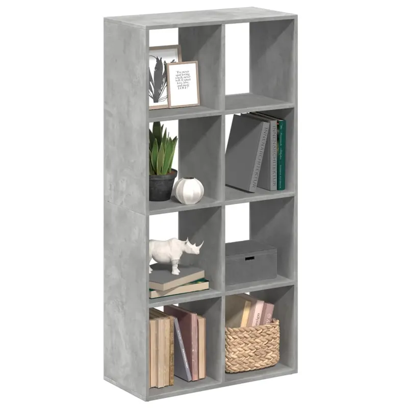 biblioteca/separator camera gri beton 69,5x29x137,5 cm lemn