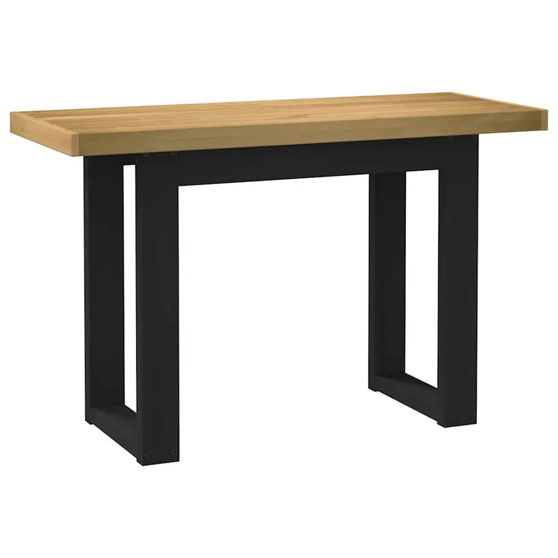 birou noain picioare in forma u 120x50x75 cm lemn masiv de pin
