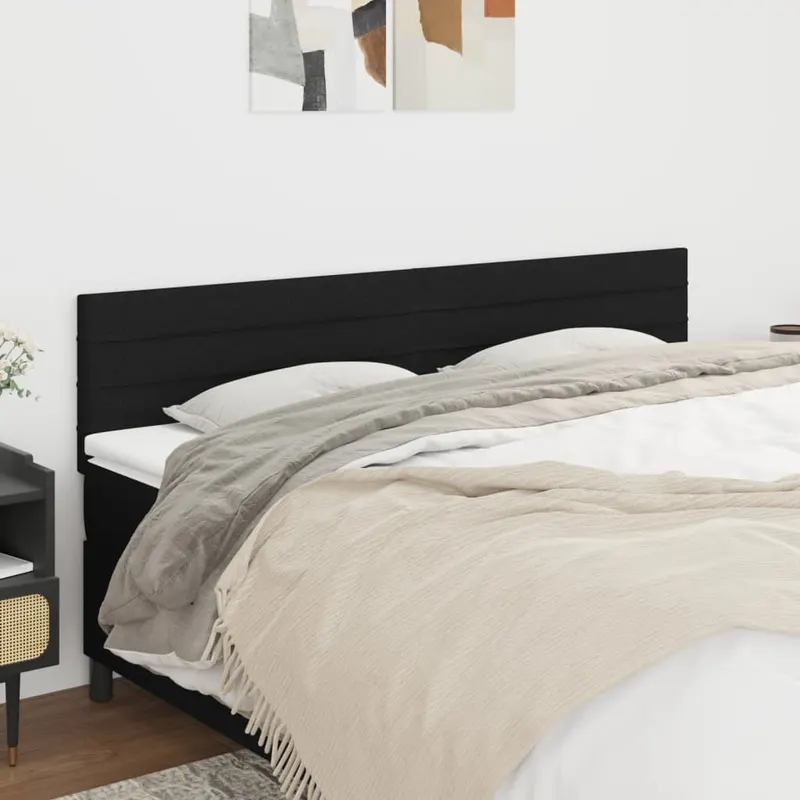tablii de pat, 2 buc, negru, 80x5x78/88 cm, textil