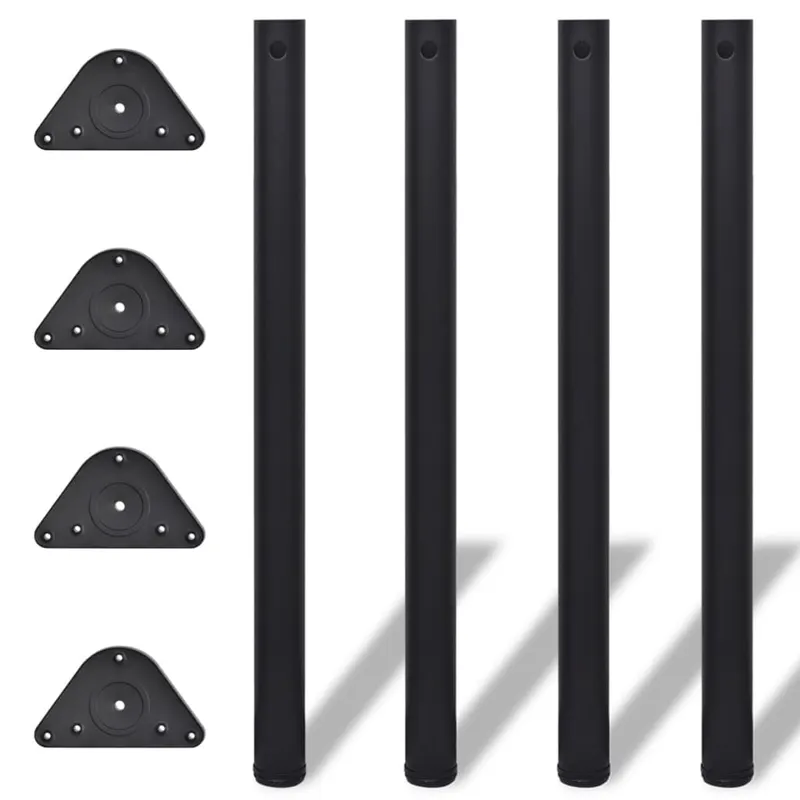 Picioare de masa reglabile in inaltime, 870 mm, negru, 4 buc.