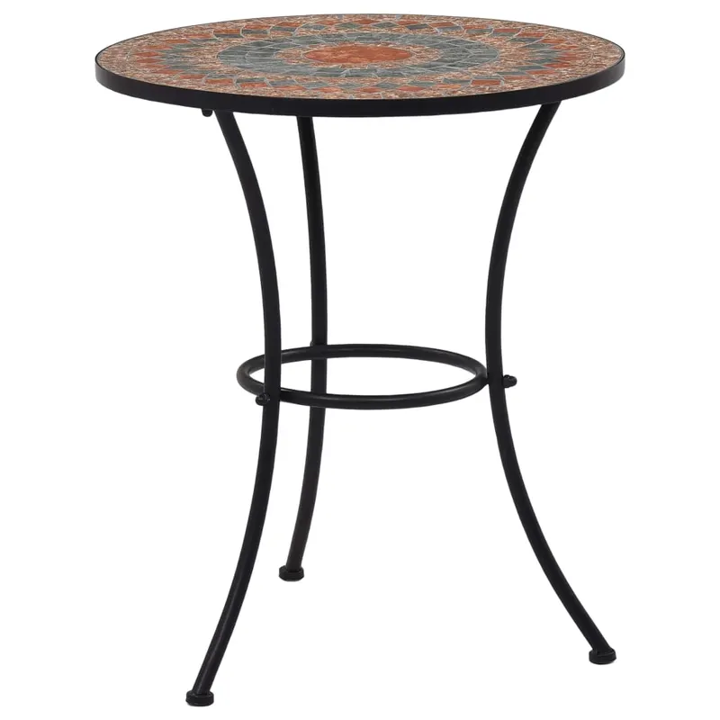 masa de bistro mozaic, portocaliu/gri, 60 cm, ceramica