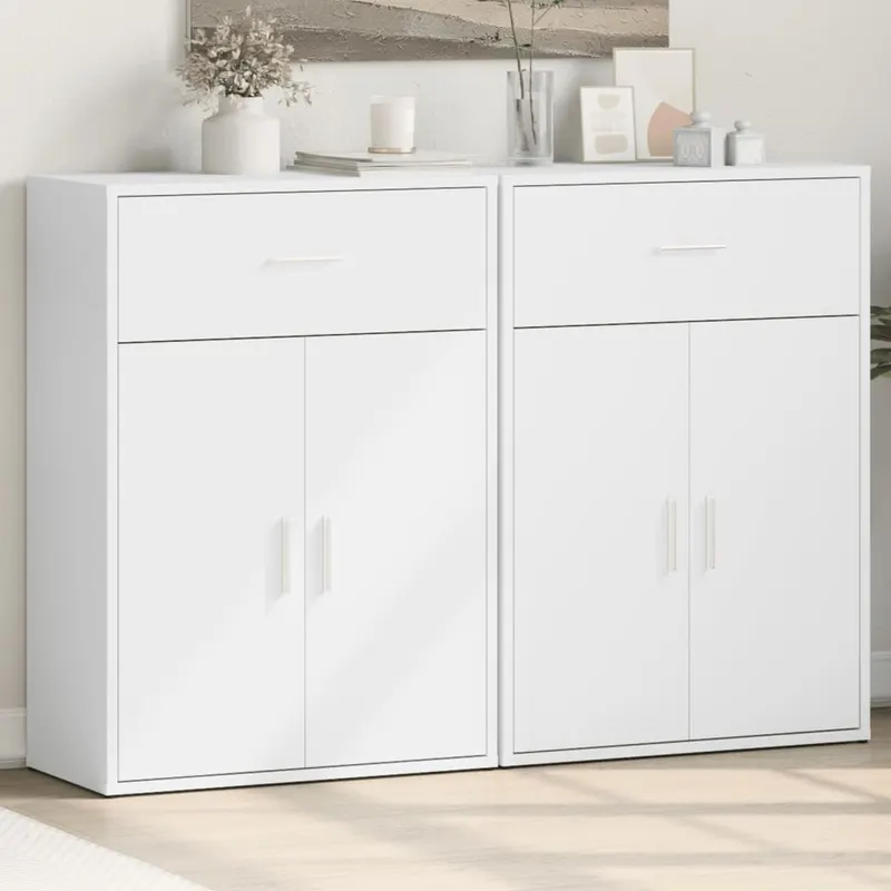 dulapuri, 2 buc., alb, 60x30x84 cm, lemn prelucrat