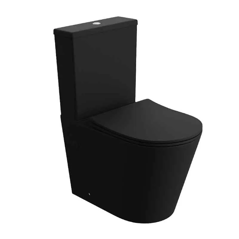 Set WC monobloc Spectrum, Clementina Black, Rimless Protect, cu capac și rezervor, 38x60.5 cm, negru mat