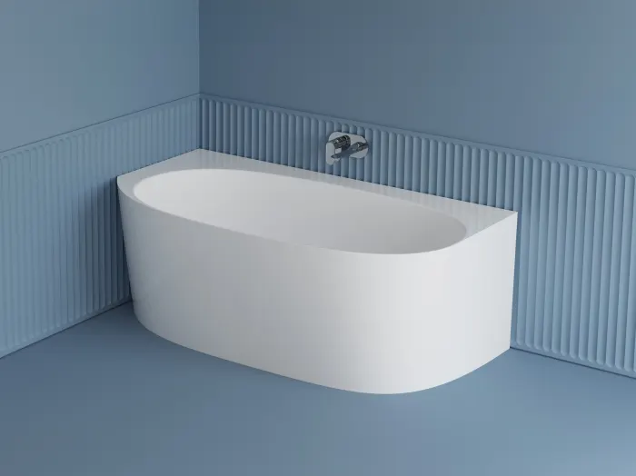 Cada freestanding dreptunghiulara, compozit alb lucios, 160x86x58 cm, Venetian
