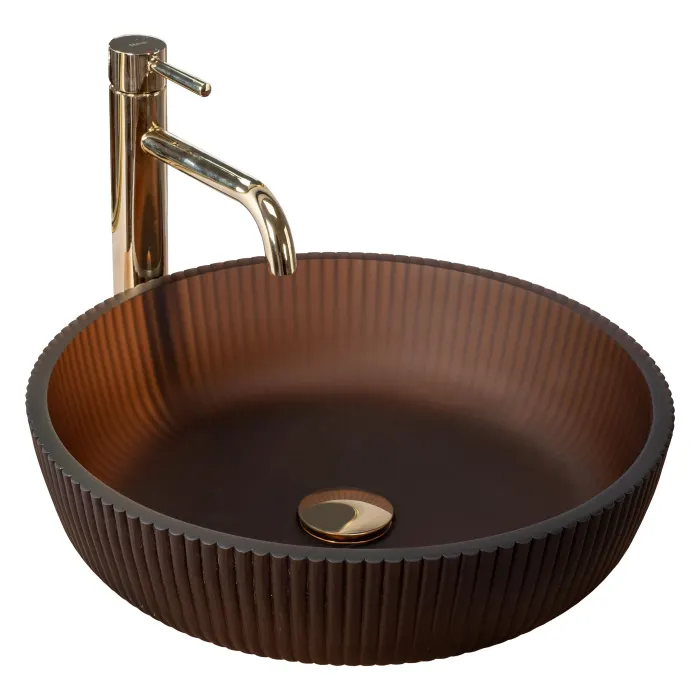 Lavoar baie cu montare pe blat 42 cm, maro mat, Rea Jodi