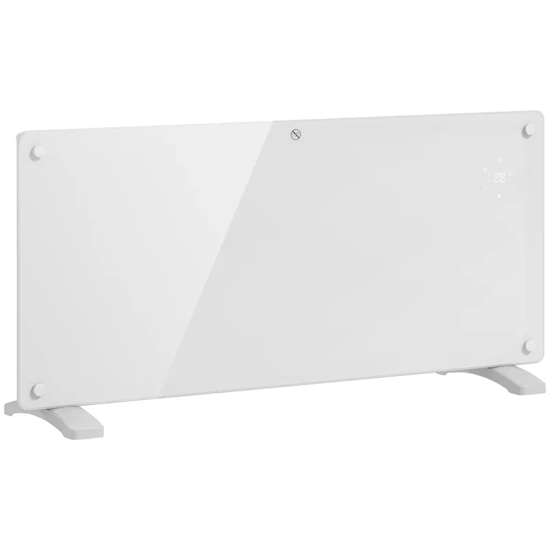 HOMCOM Aerotermă Electrică cu Temperatură Reglabilă, Termostat și Protecție la Supraîncălzire, 87x21,5x44,5 cm, Alb