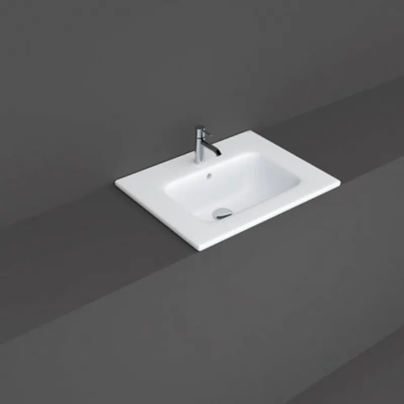 Lavoar incastrat alb lucios 60 cm, dreptunghiular, Rak Joy