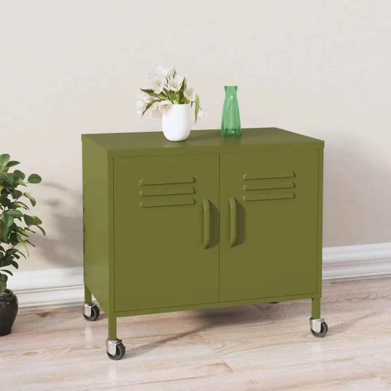 dulap de depozitare, verde masliniu, 60x35x56 cm, otel