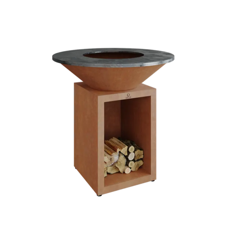 Gratar OFYR Corten 100 SD cu vatra de gatit pe lemne