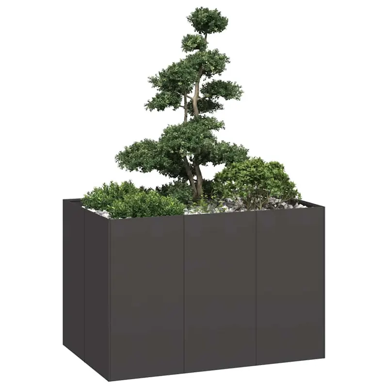 jardinier negru 120x80x80 cm otel