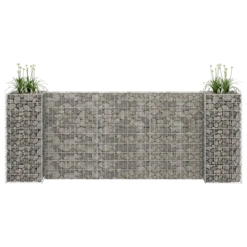 jardiniera gabion in forma de h, 260 x 40 x 100 cm, sarma otel