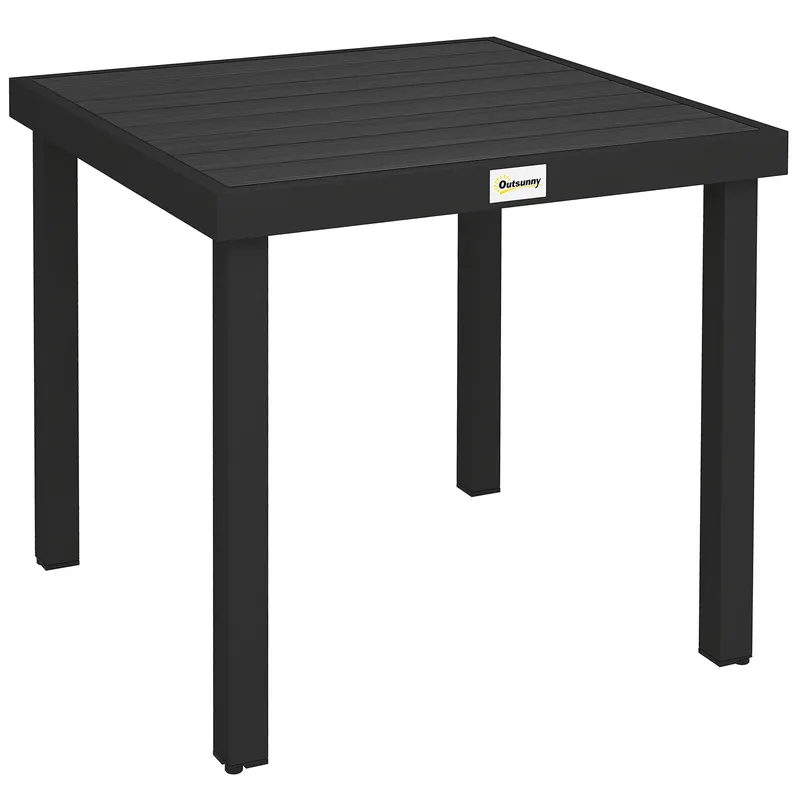 Outsunny Aluminum Outdoor Patio Dining Table for 4 for Garden Lawn Backyard, Natural