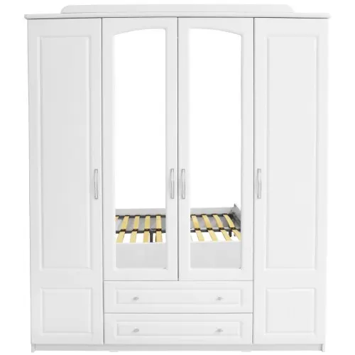Dulap Sara cu oglinzi, 180 x 219 x 57 cm, MDF Alb Mat