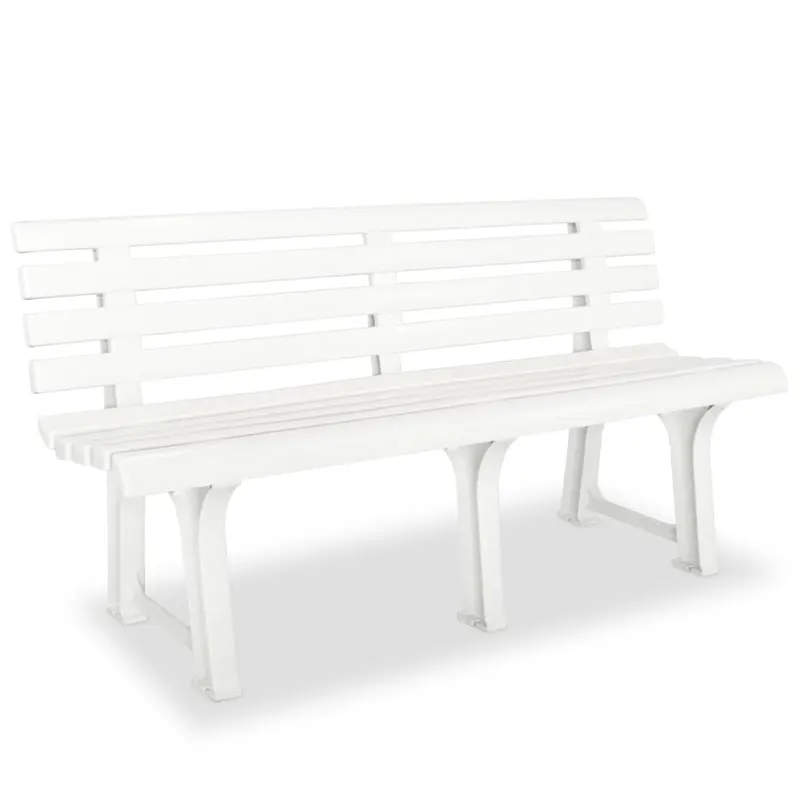 banca de gradina, alb, 145,5 cm, plastic