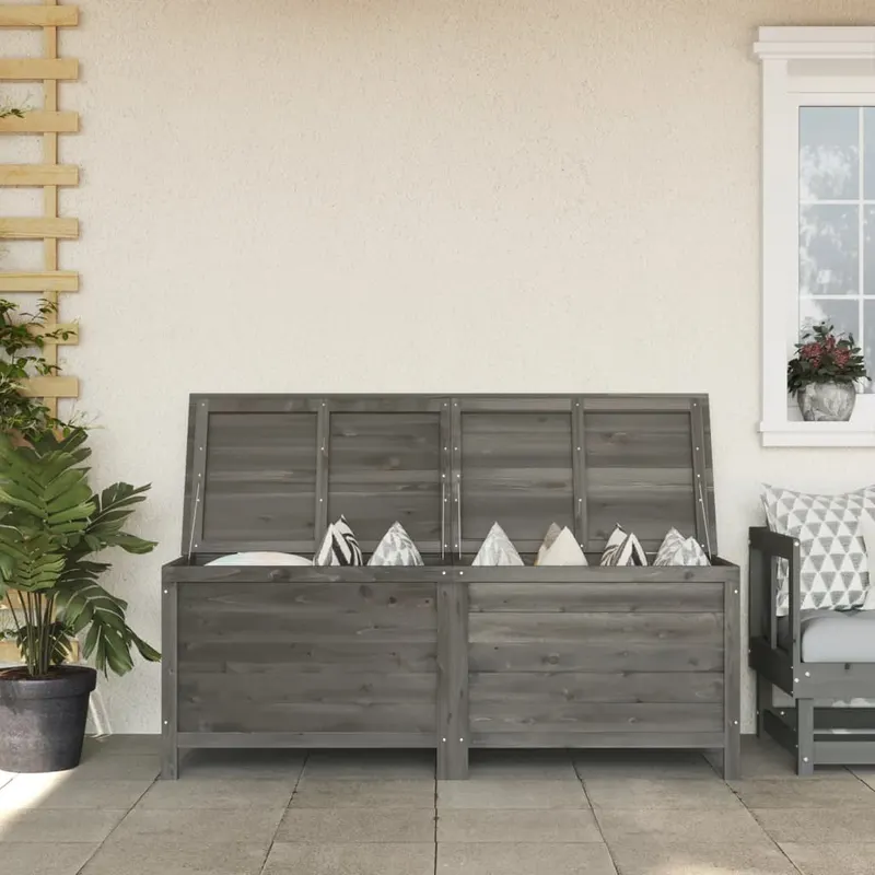 lada depozitare gradina antracit 150x50x56,5 cm lemn masiv brad