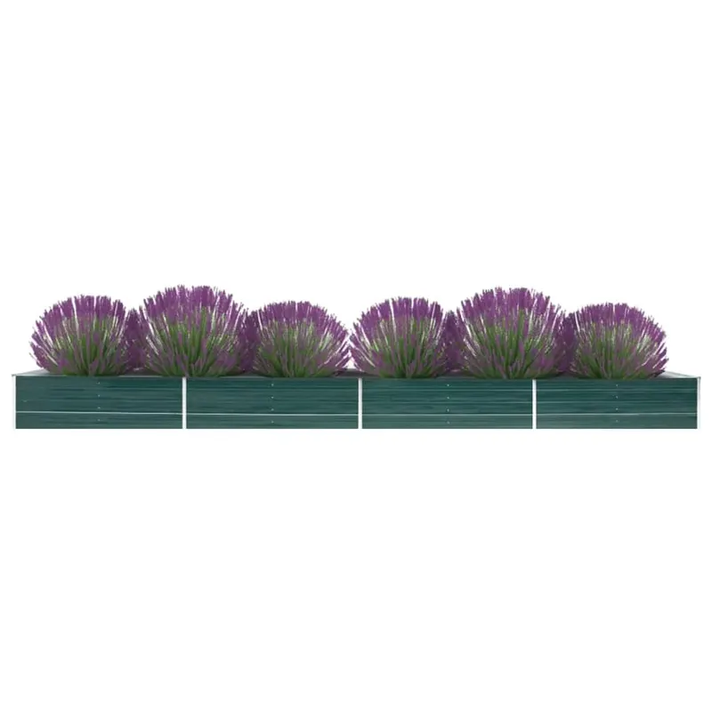 strat inaltat de gradina, verde, 600x80x45 cm, otel galvanizat