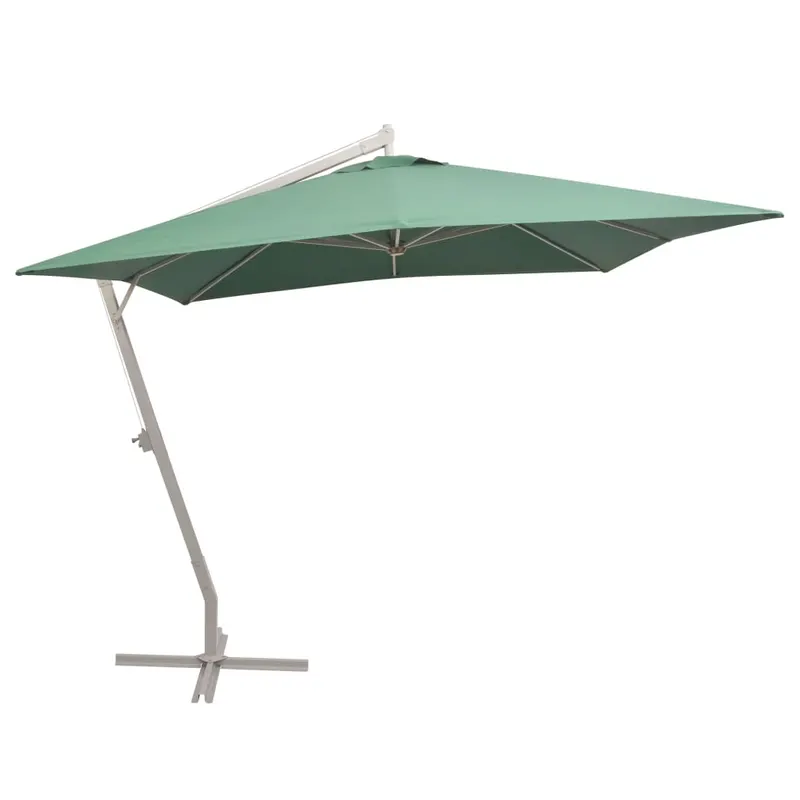 umbrela suspendata, stalp de aluminiu, 300x300 cm, verde