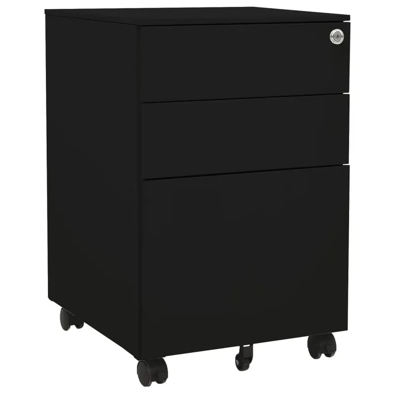 dulap dosare mobil, negru, 39x45x60 cm, otel