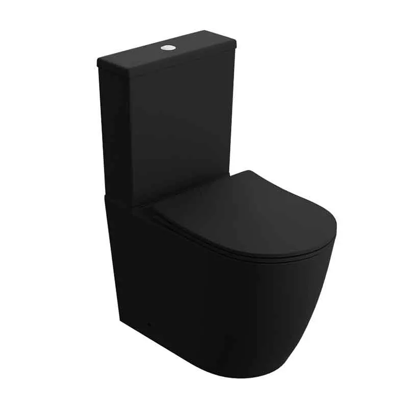 Set WC monobloc Spectrum, Novelda, Rimless Protect, cu capac și rezervor, 38x60.5 cm, negru mat