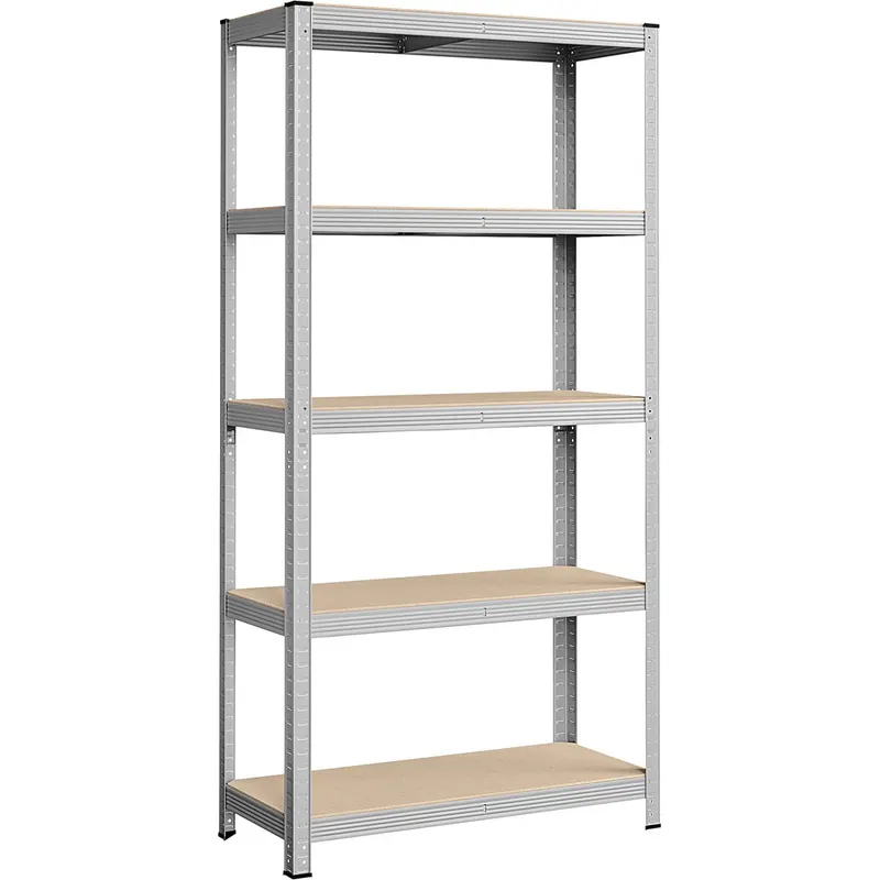 Raft cadru metalic modular pentru depozitare, 5 polite, 180x90x40 cm, sarcina 875 kg, gri